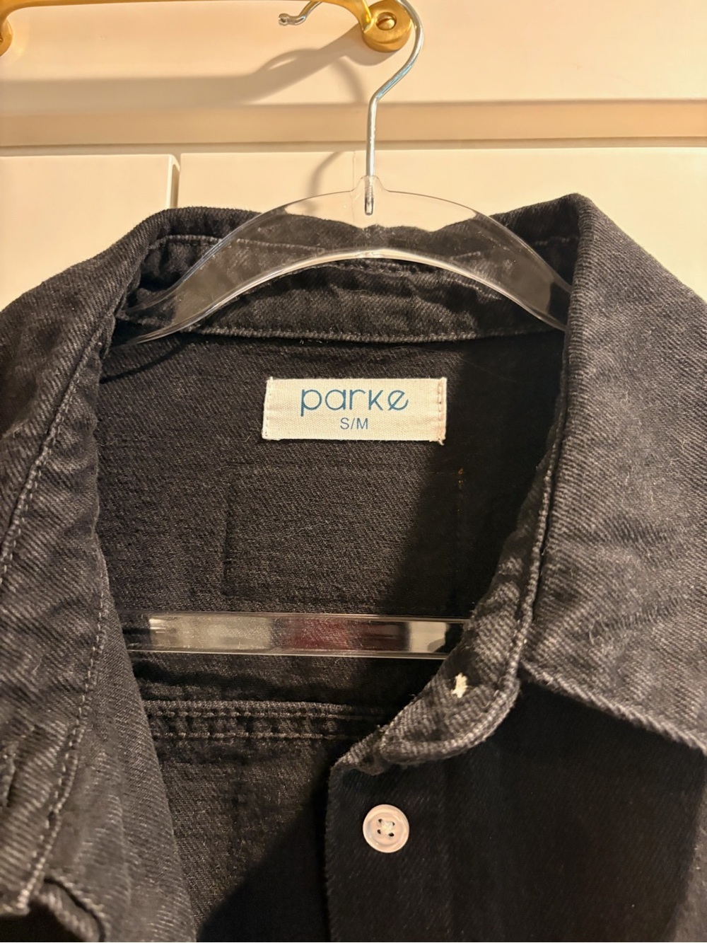 Parke Black Denim Jacket - Classic Relaxed Jean Shirt - Picture 2 of 3